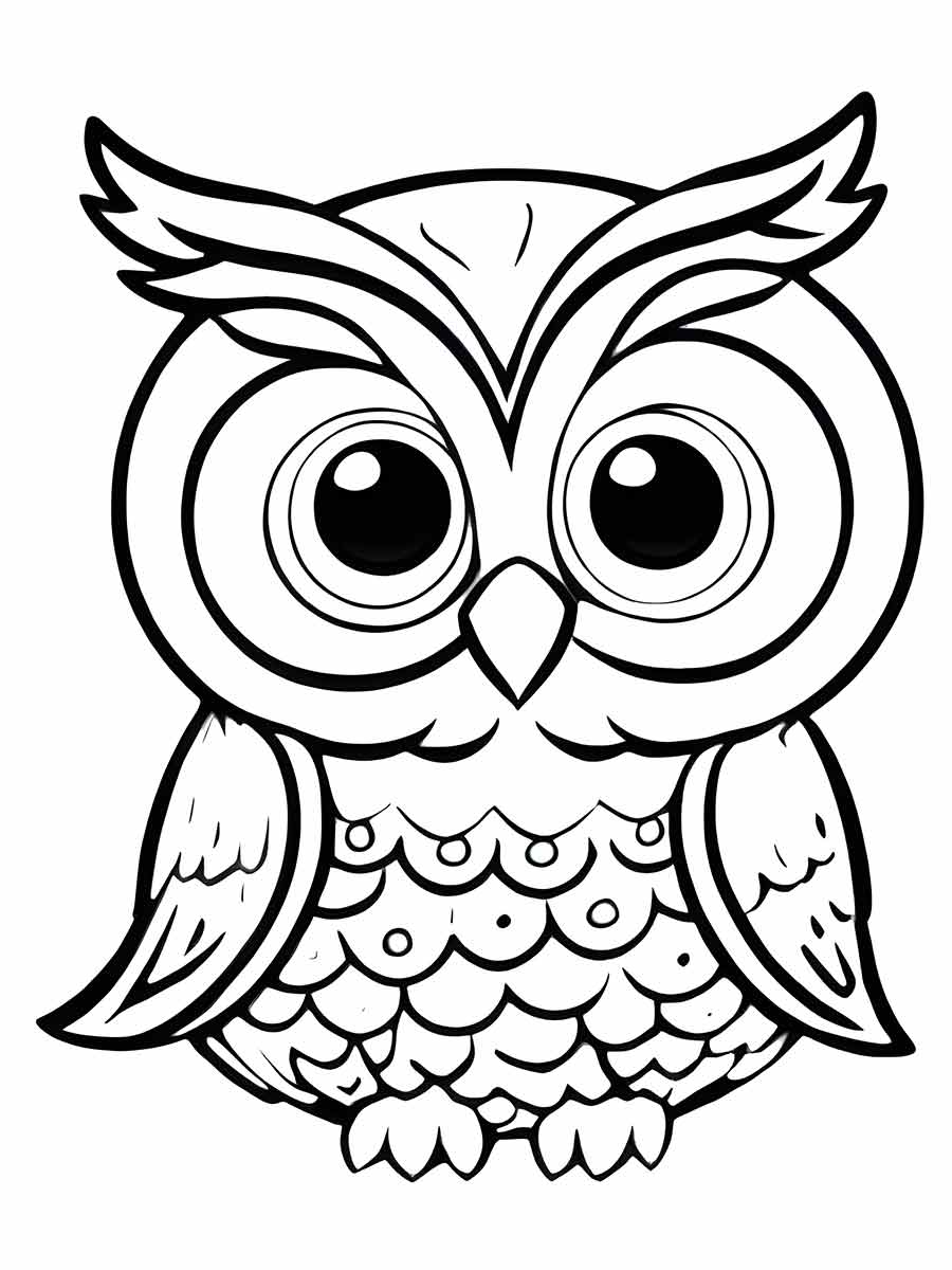 Owl coloring page (3)