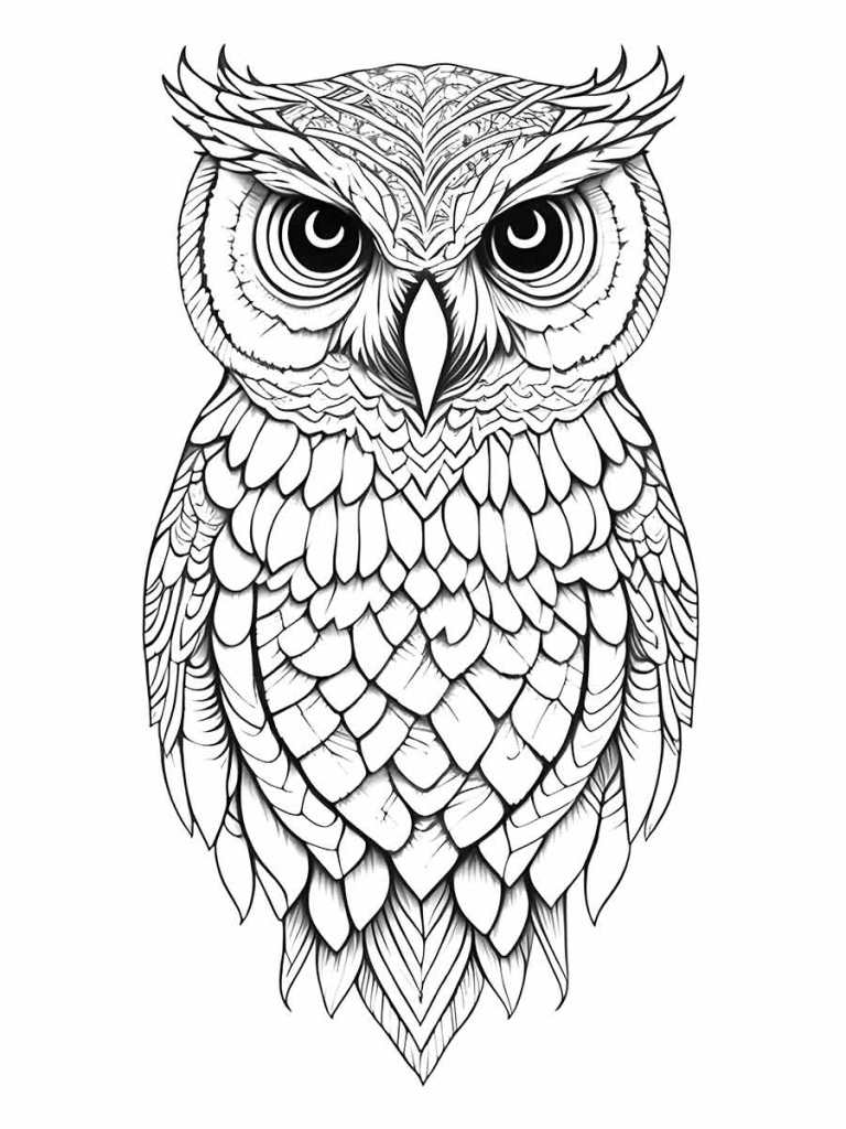 Owl coloring page (4)