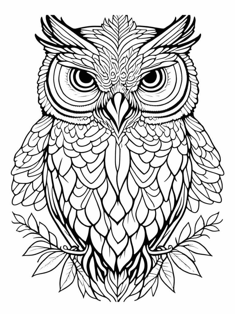 Owl coloring page (6)