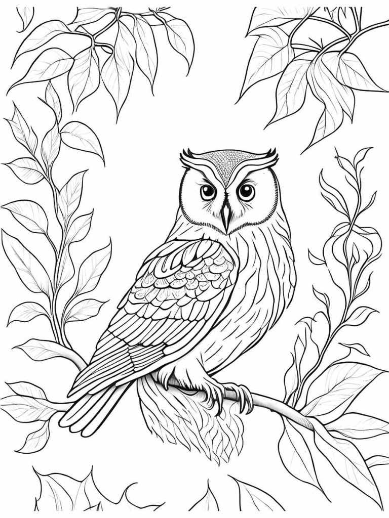 Owl coloring page (8)