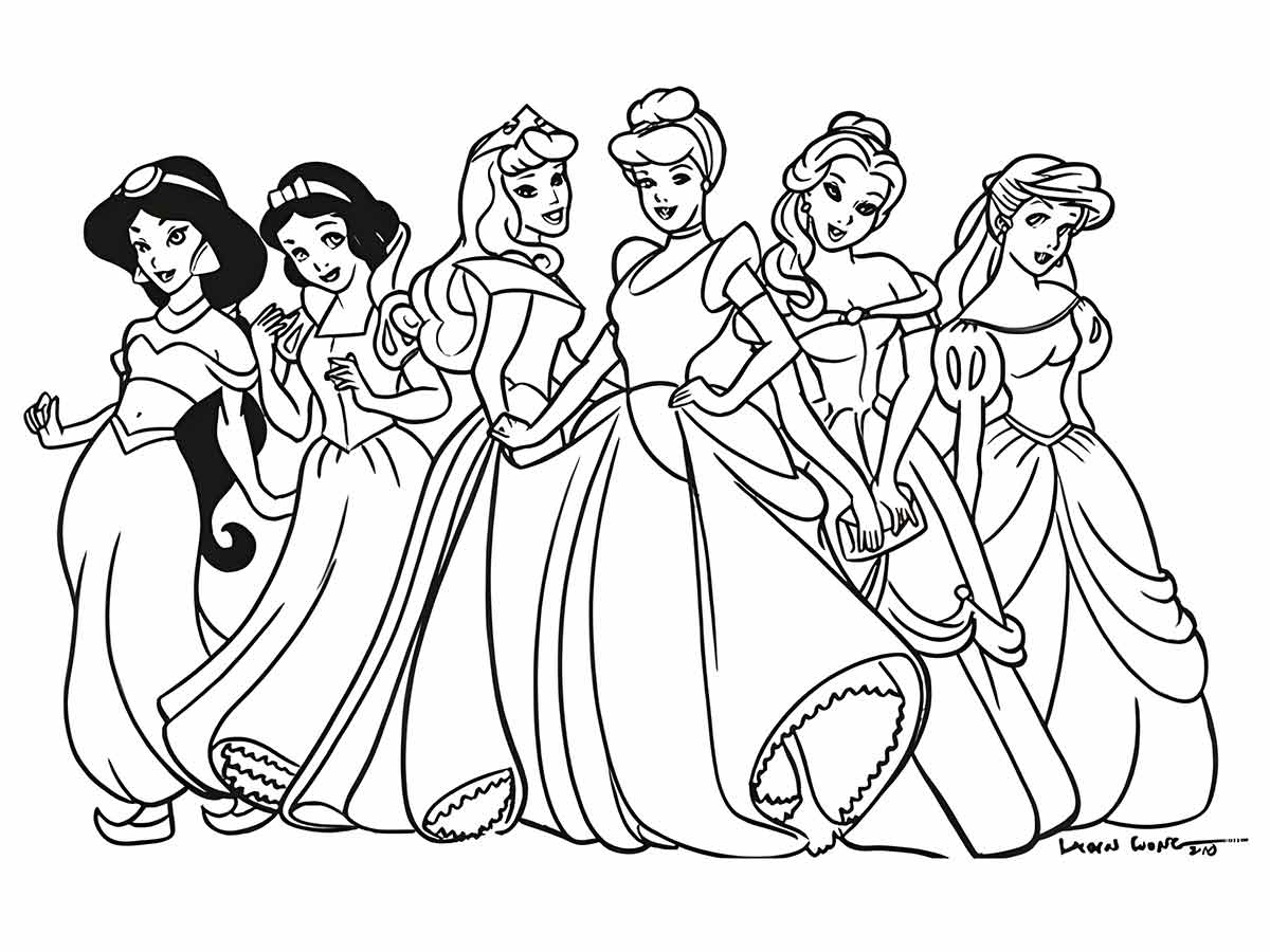 Princesses coloring page (14)