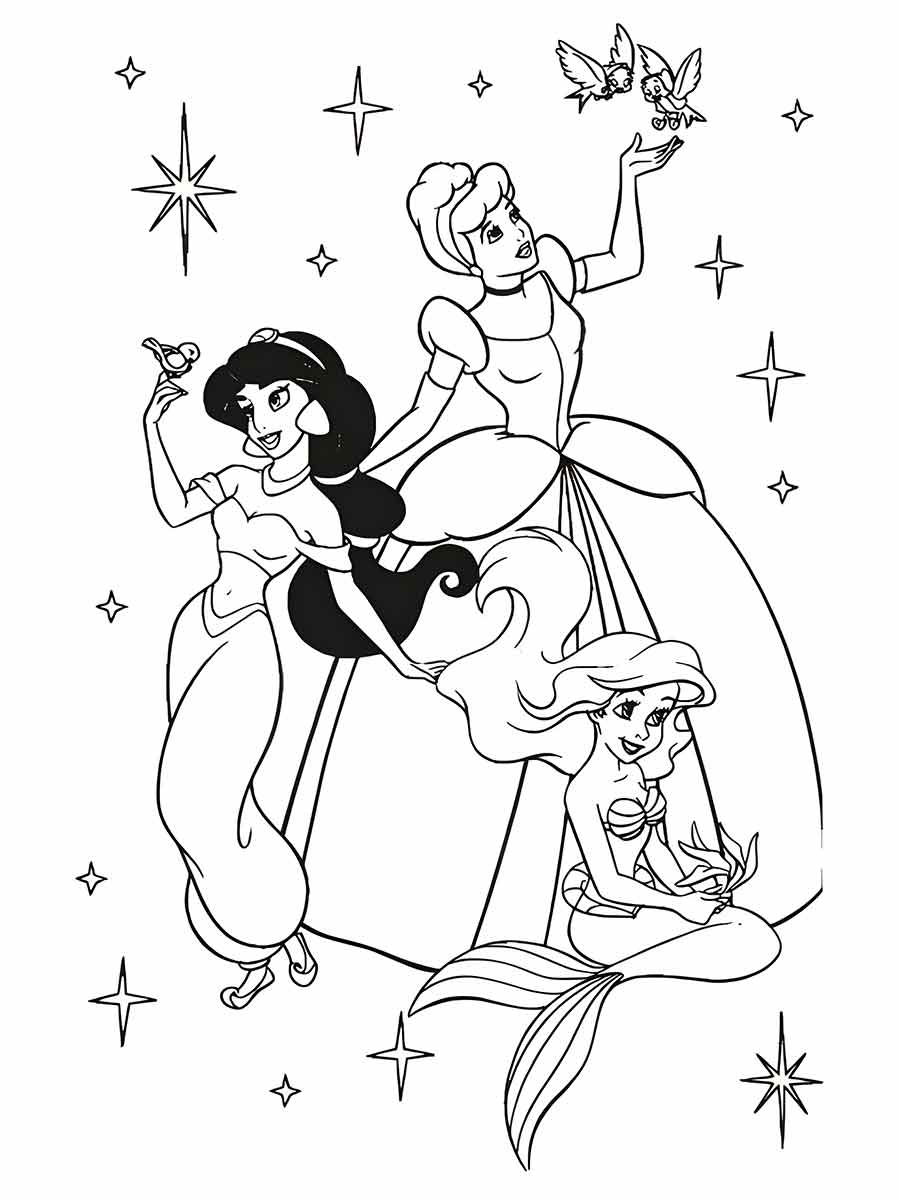 Princesses coloring page (16)