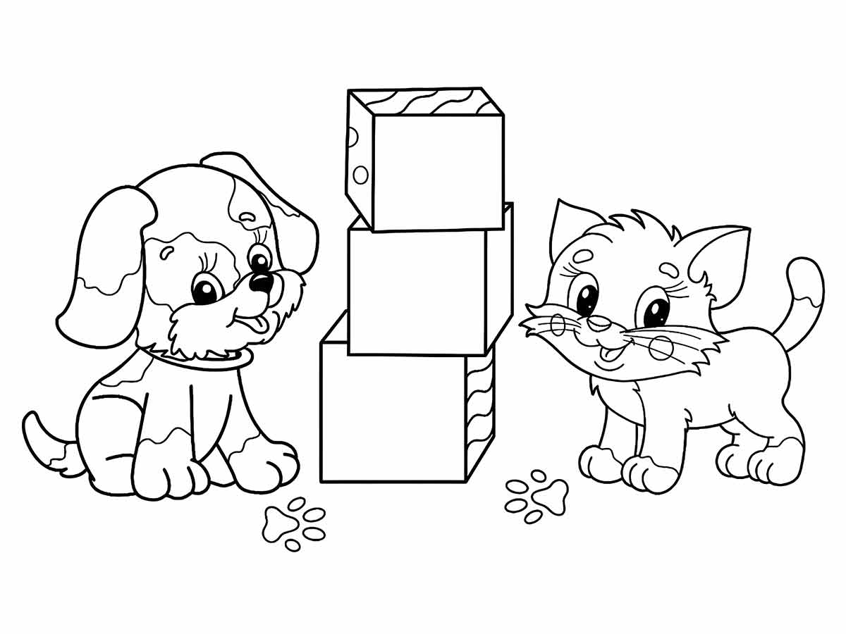 Puppies coloring page (38)