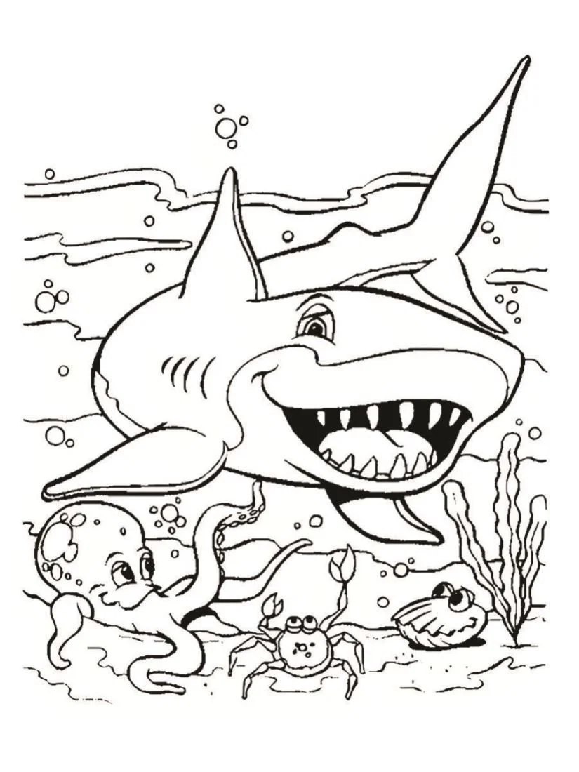 Shark coloring page (4)