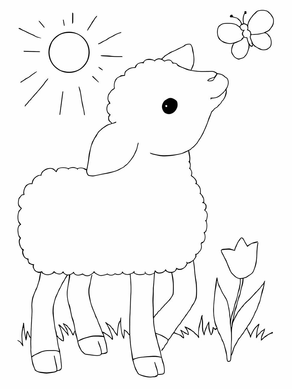 Sheep coloring page (6)