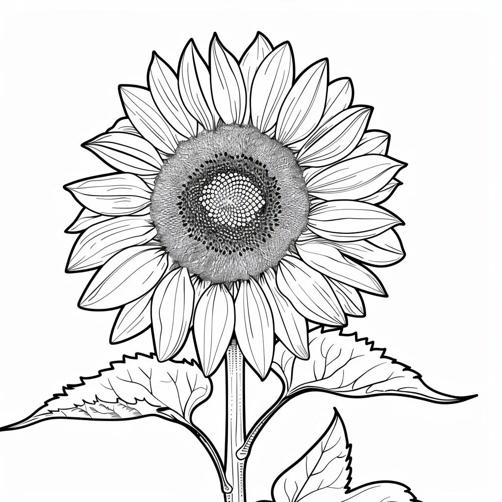 Sunflower Coloring Page (1)