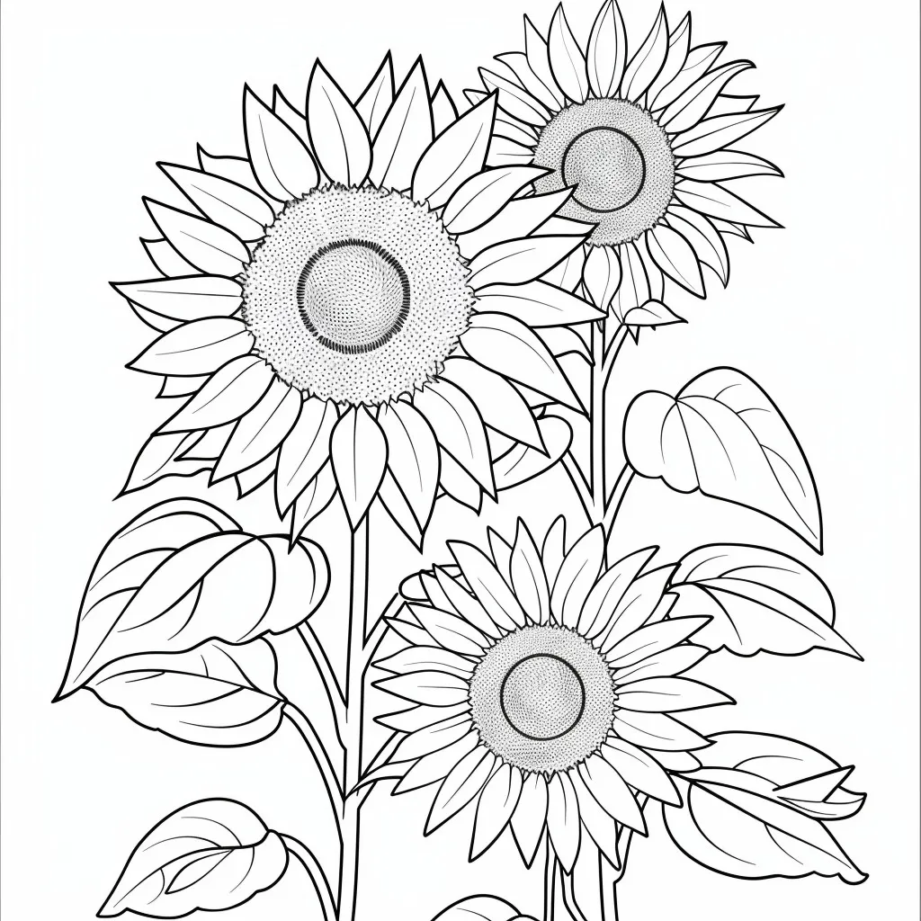 Sunflower Coloring Page (10)