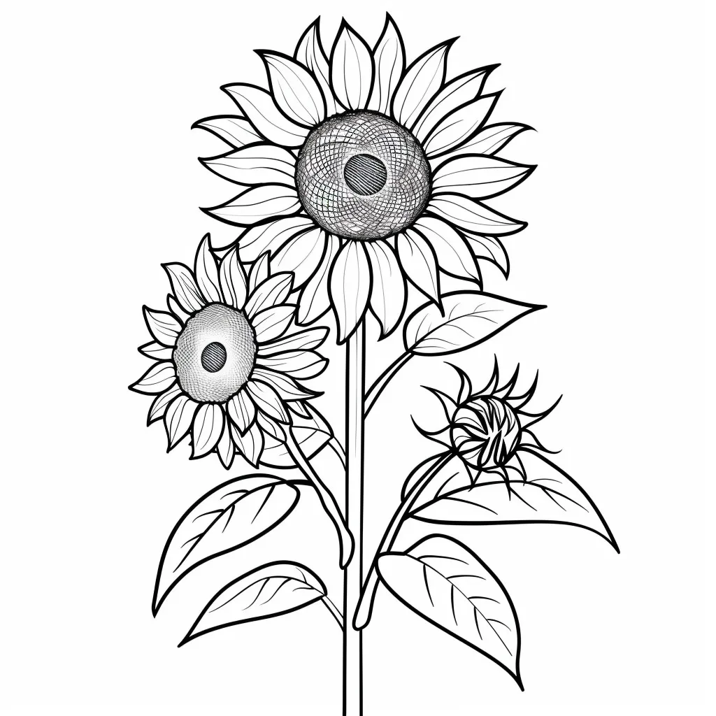 Sunflower Coloring Page (12)