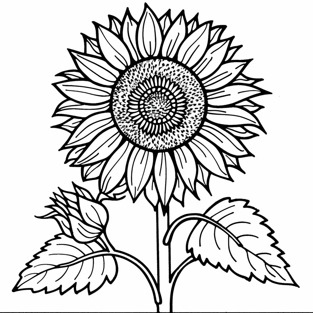 Sunflower Coloring Page (2)