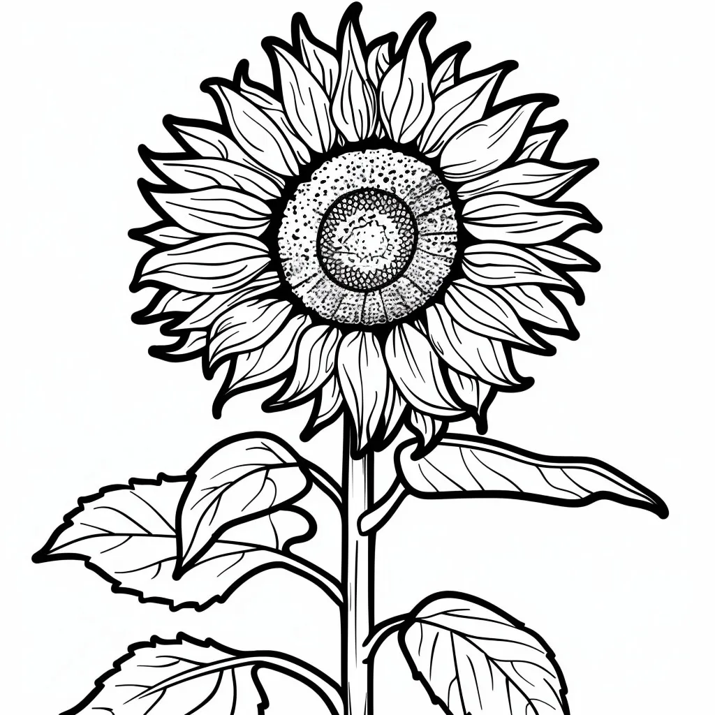 Sunflower Coloring Page (3)