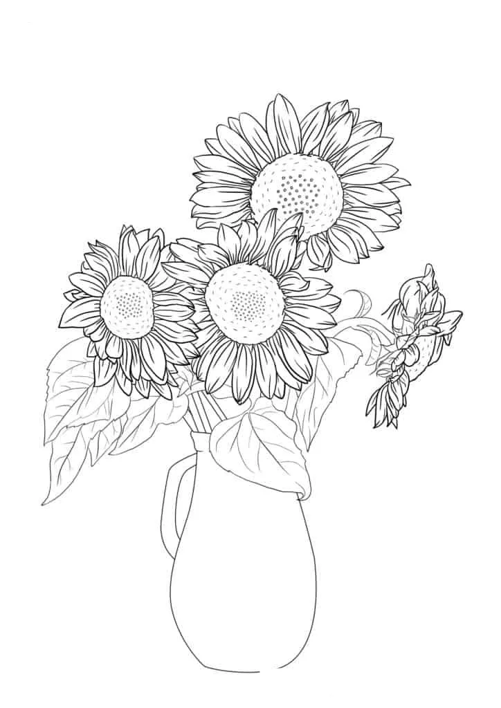 Sunflower Coloring Page (32)