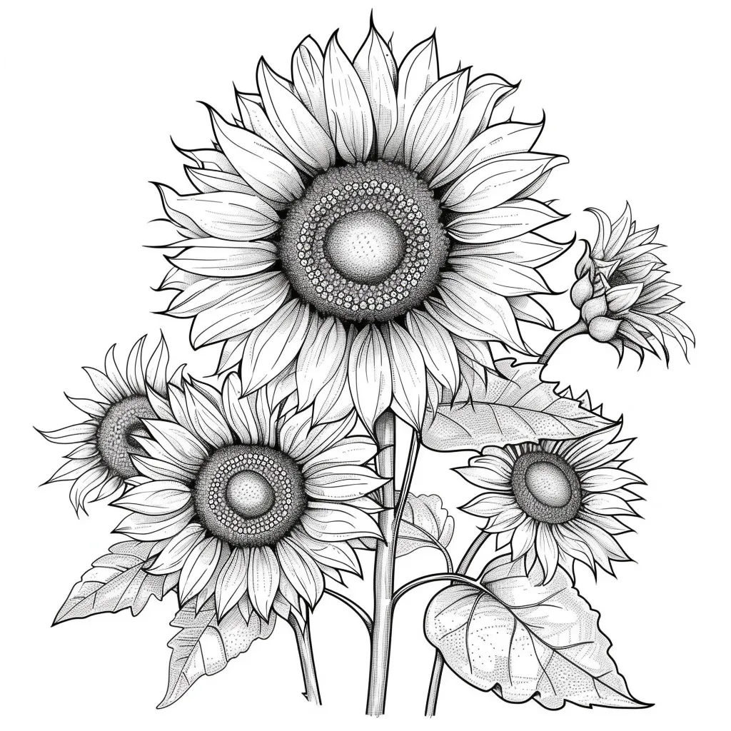 Sunflower Coloring Page (4)