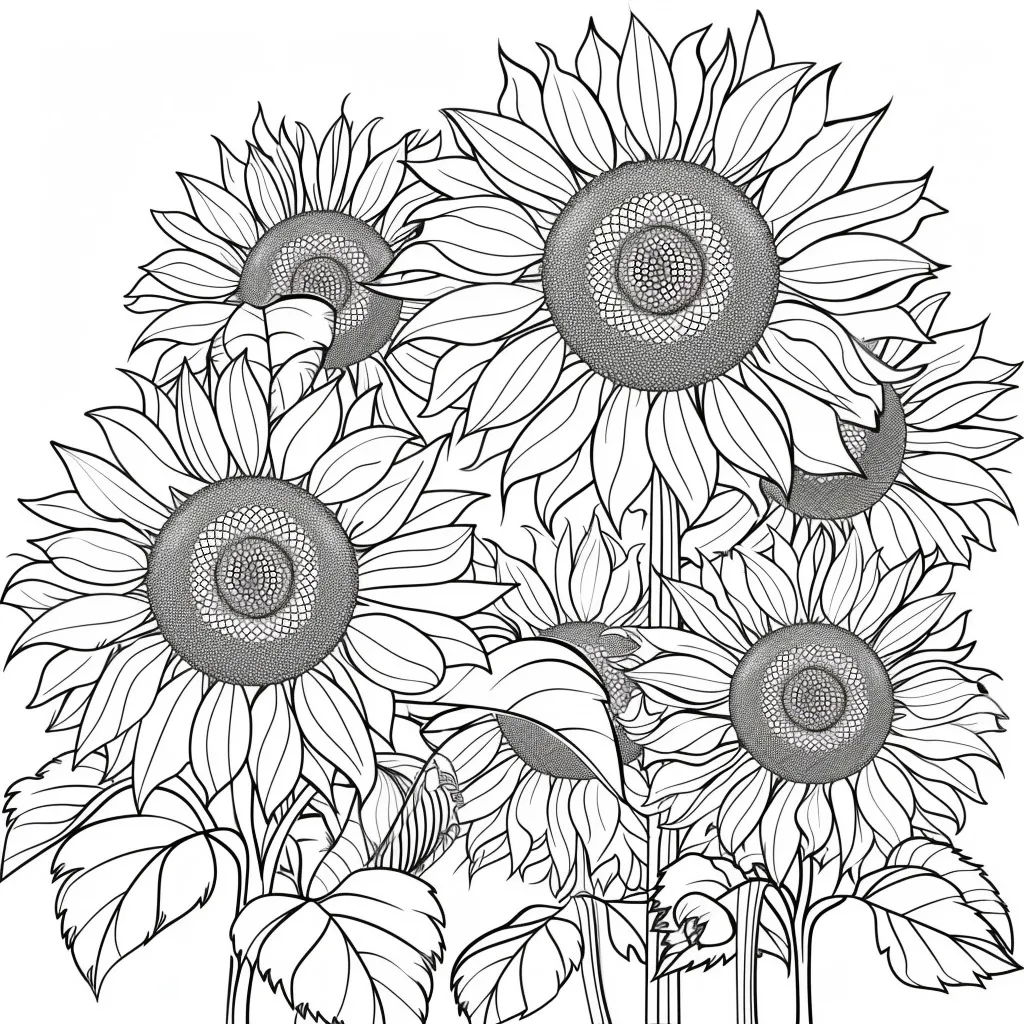 Sunflower Coloring Page (6)