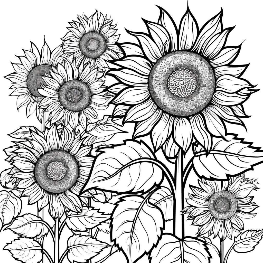 Sunflower Coloring Page (7)