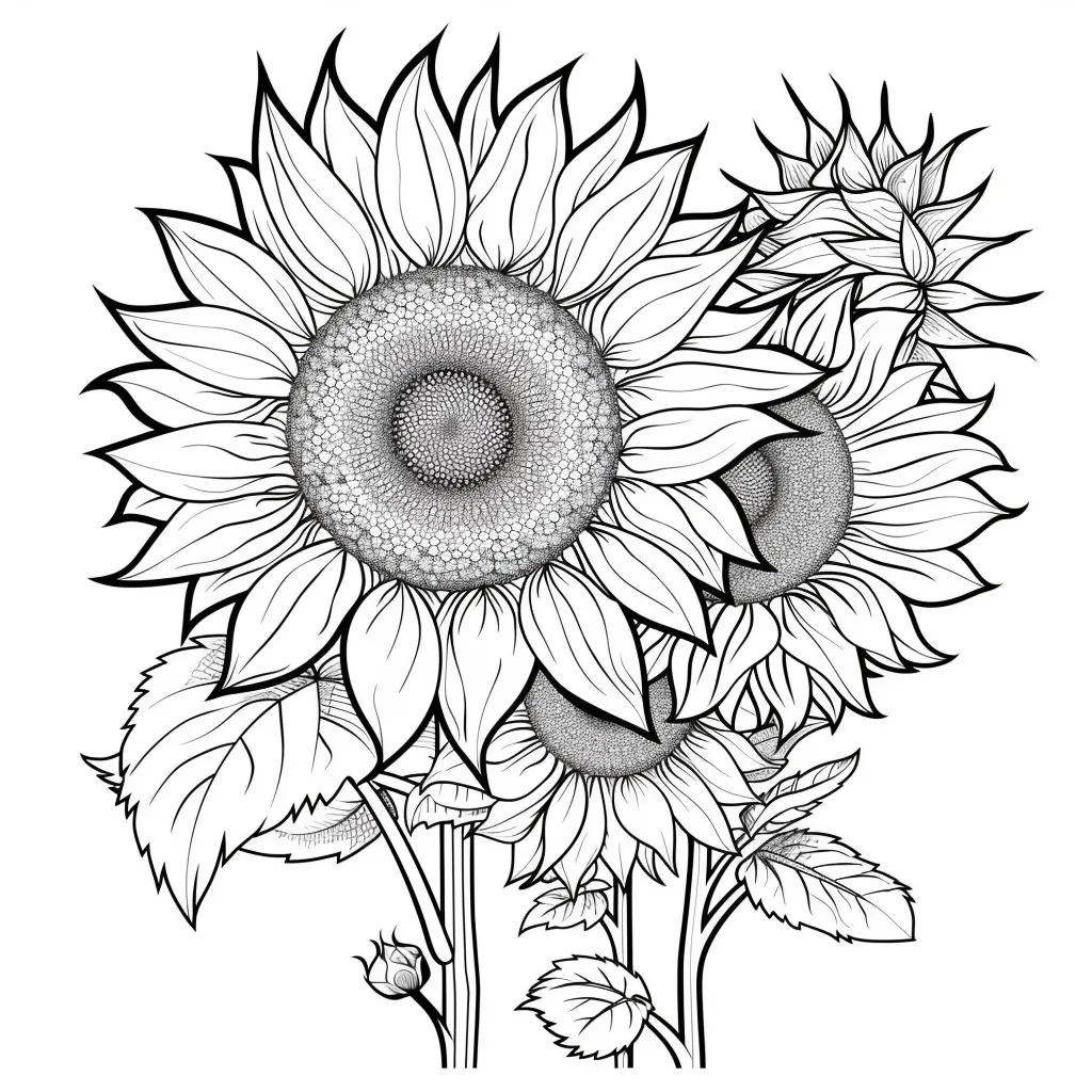 Sunflower Coloring Page (8)