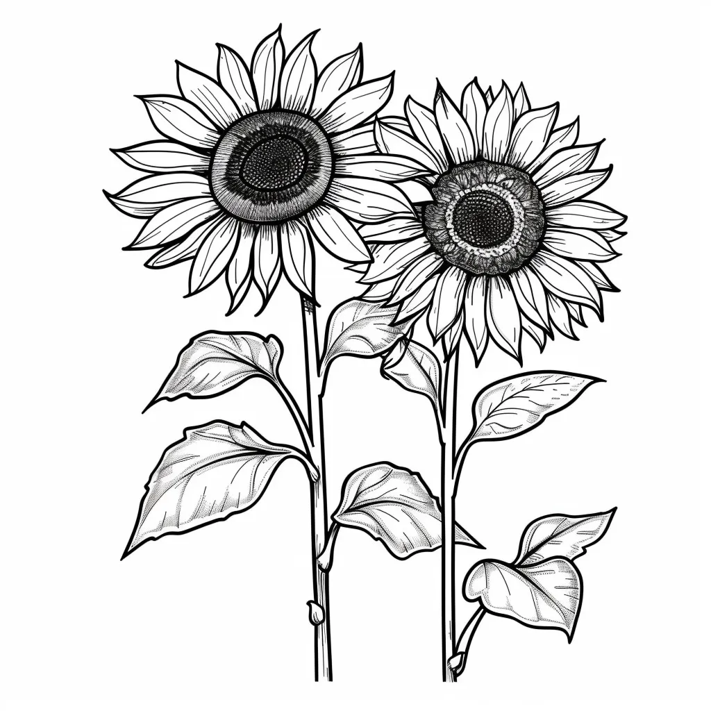 Sunflower Coloring Page (9)