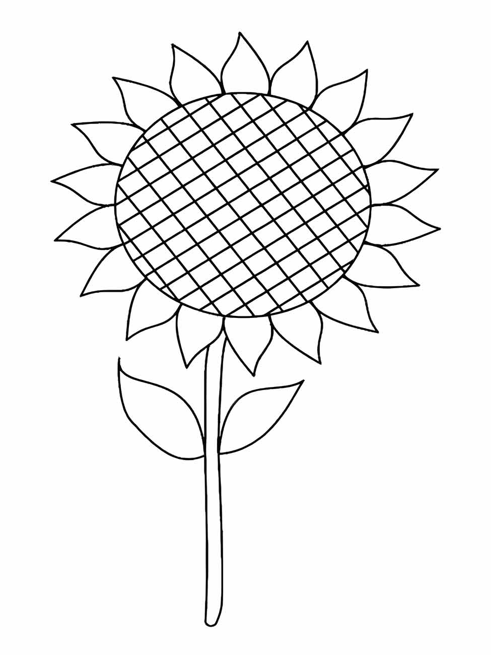 Sunflower coloring page (7)