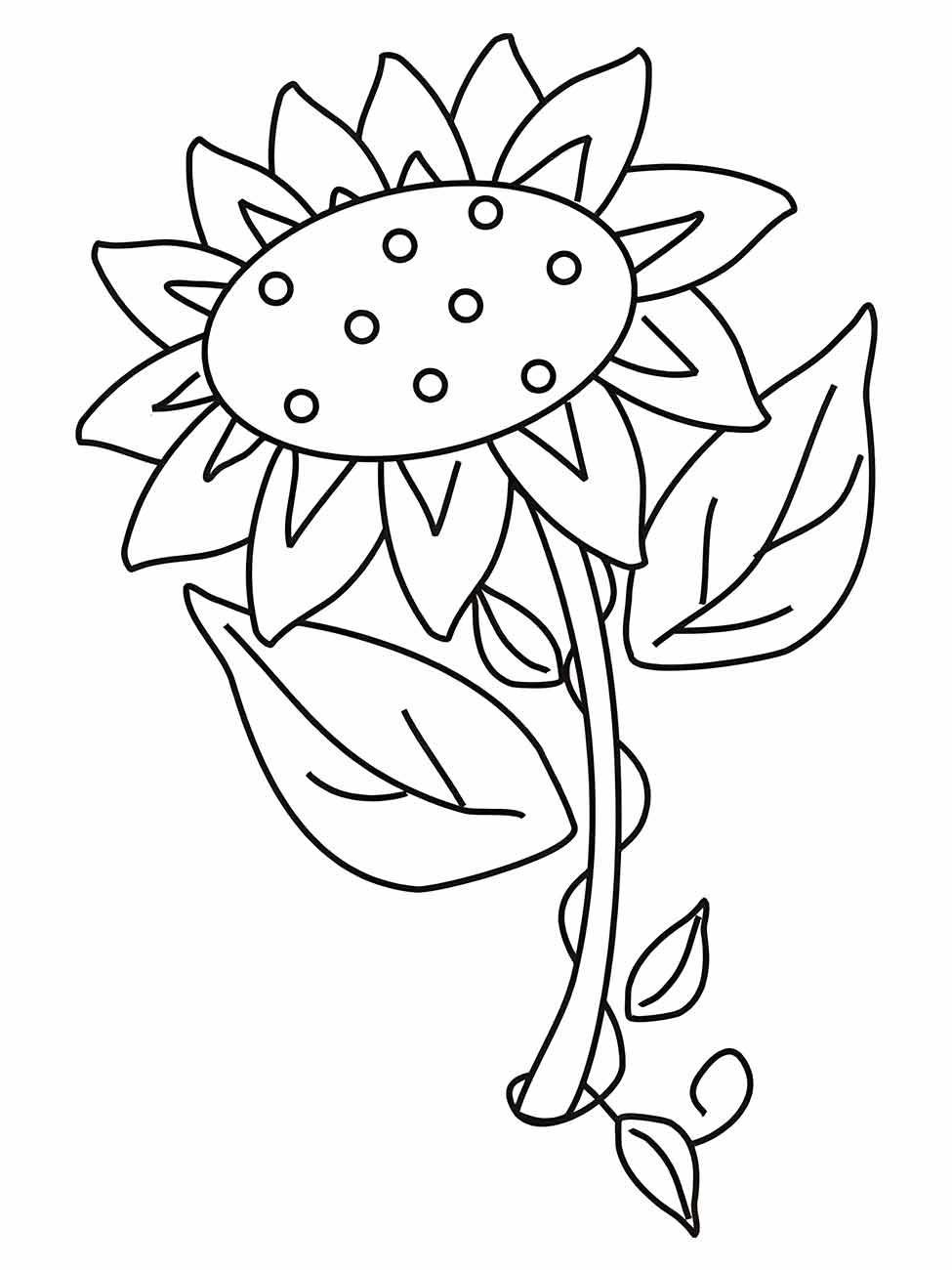 Sunflower coloring page (8)