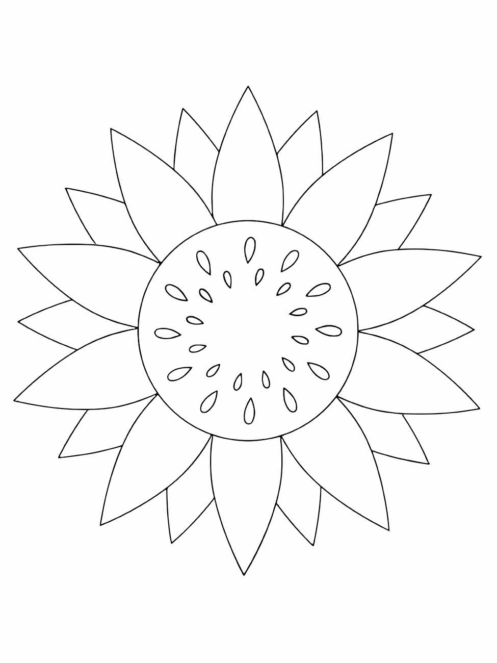 Sunflower coloring page (9)