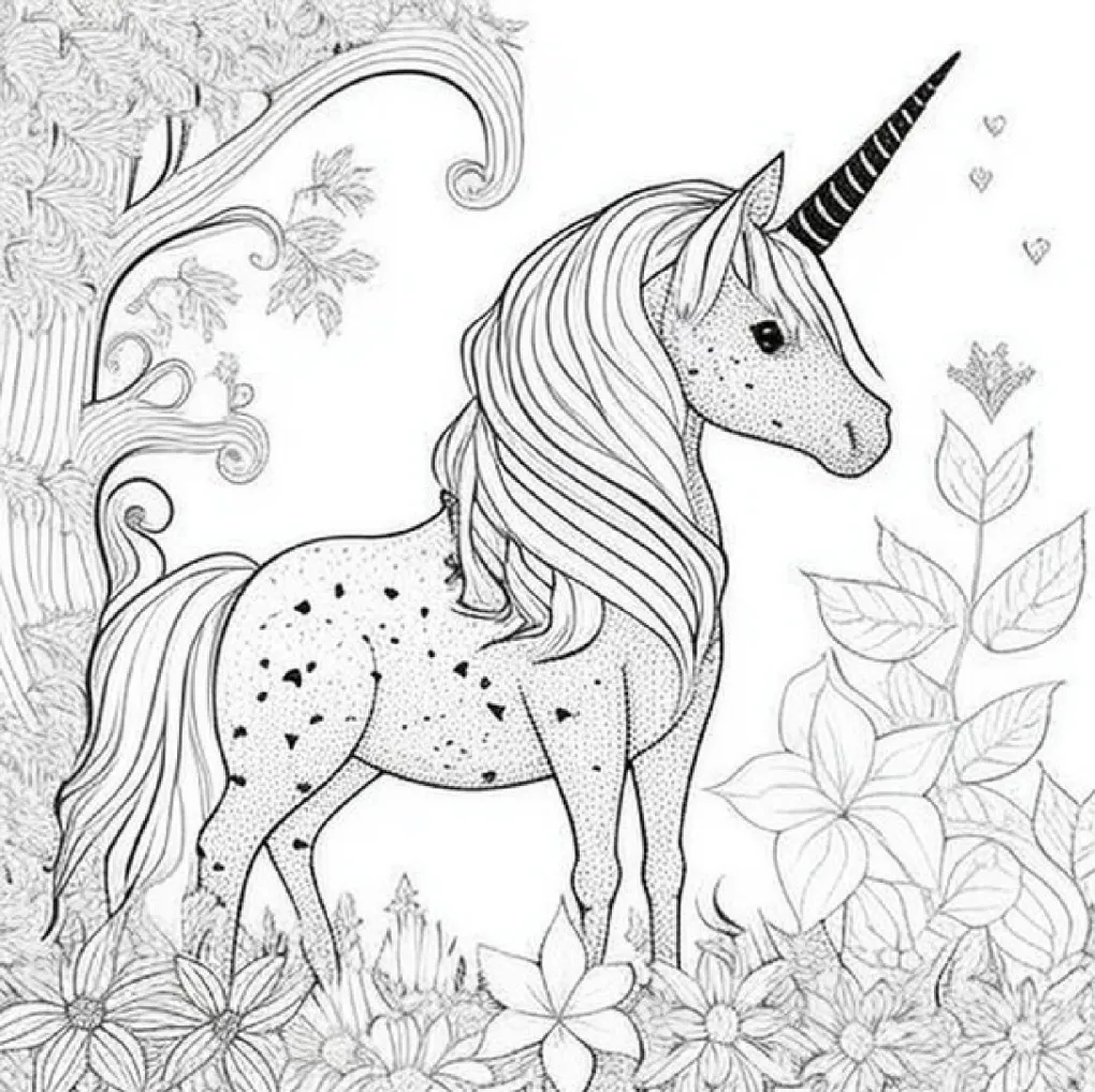 Unicorn coloring page (1)