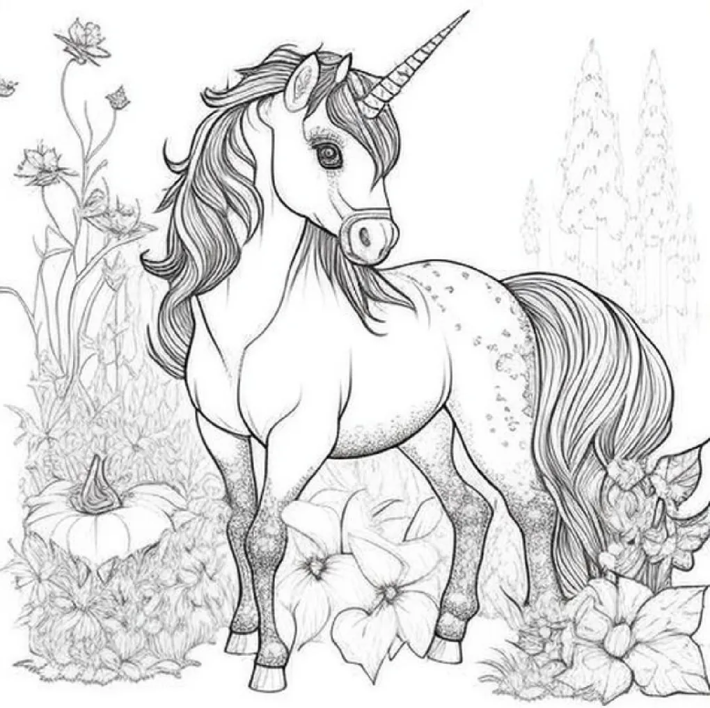 Unicorn coloring page (2)