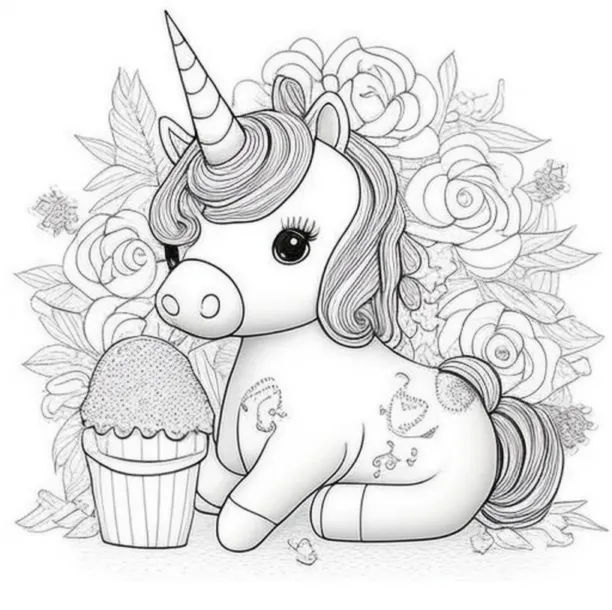 Unicorn coloring page (3)