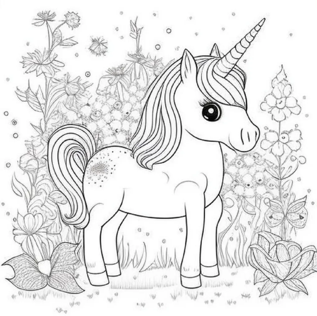 Unicorn coloring page (4)