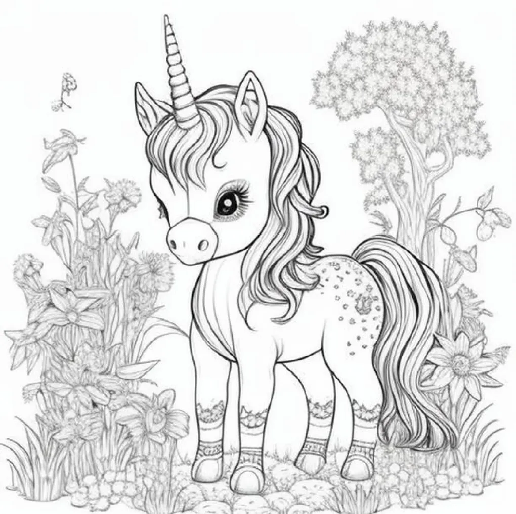 Unicorn coloring page (6)