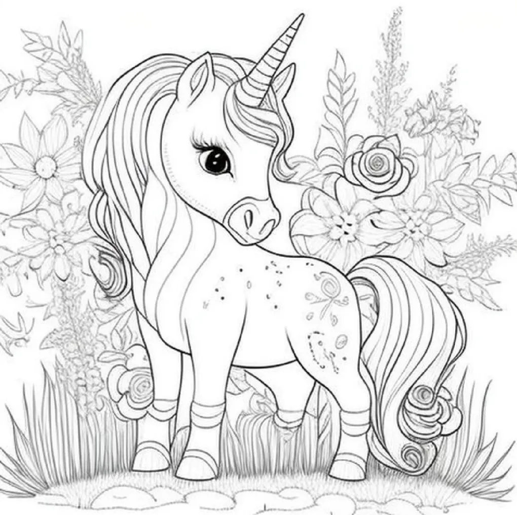 Unicorn coloring page (7)