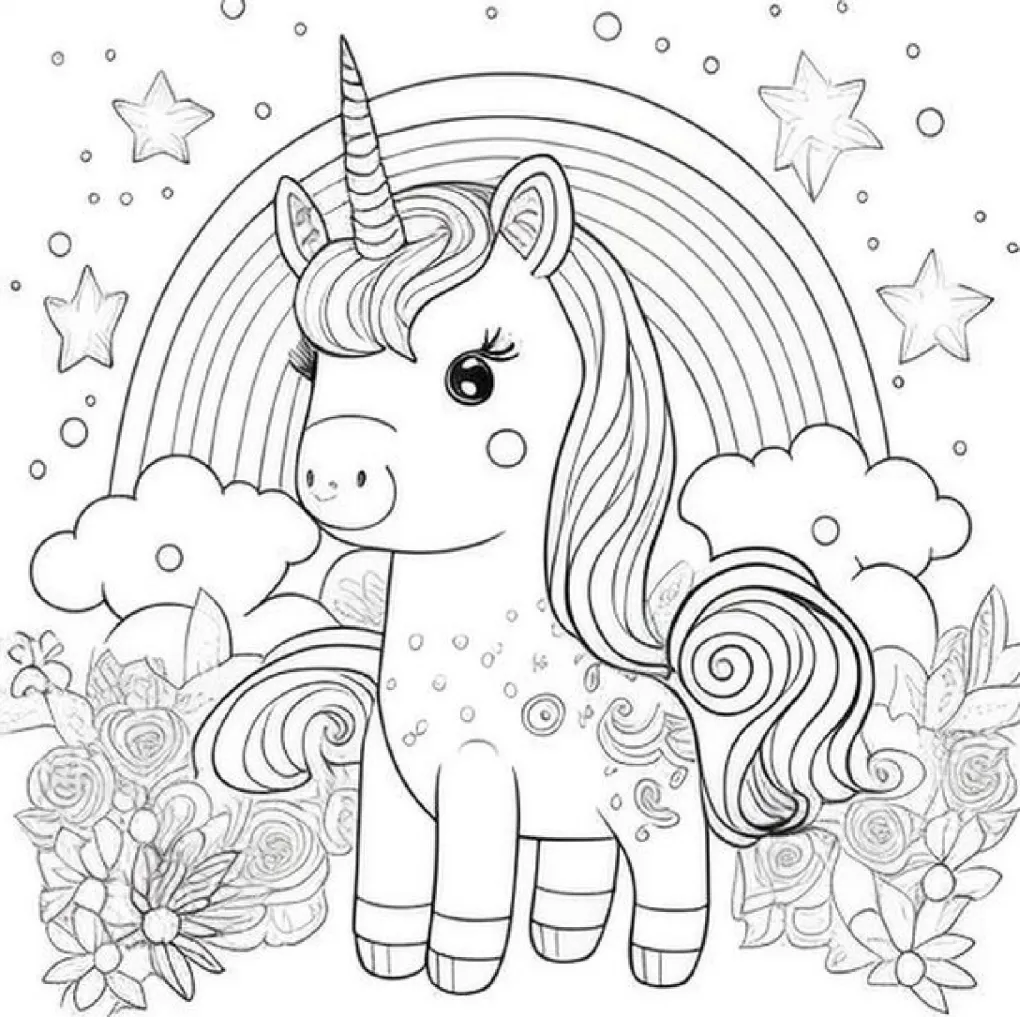 Unicorn coloring page (8)