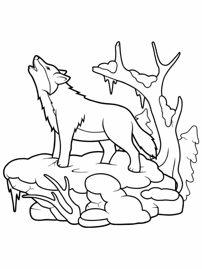 Wolf coloring page (2)