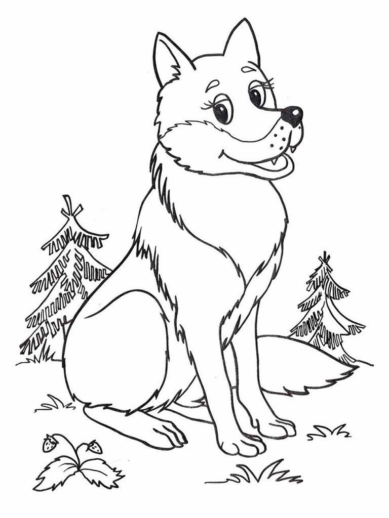 Wolf coloring page (6)