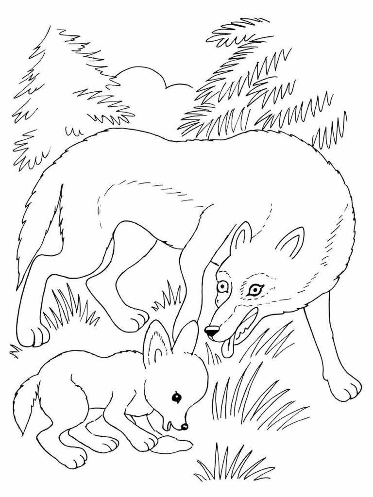 Wolf coloring page (7)