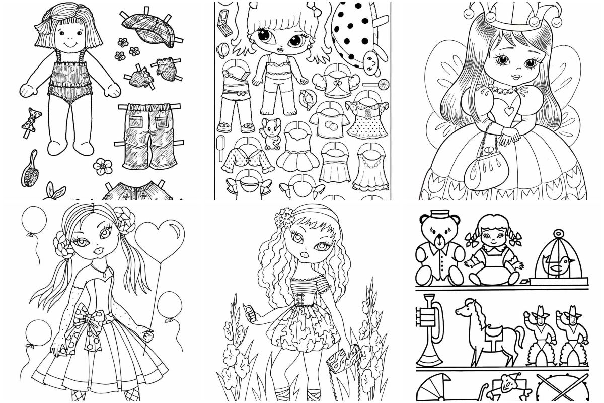 Dolls coloring pages