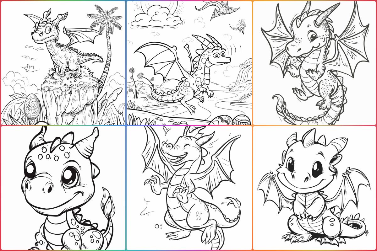 Dragons coloring pages