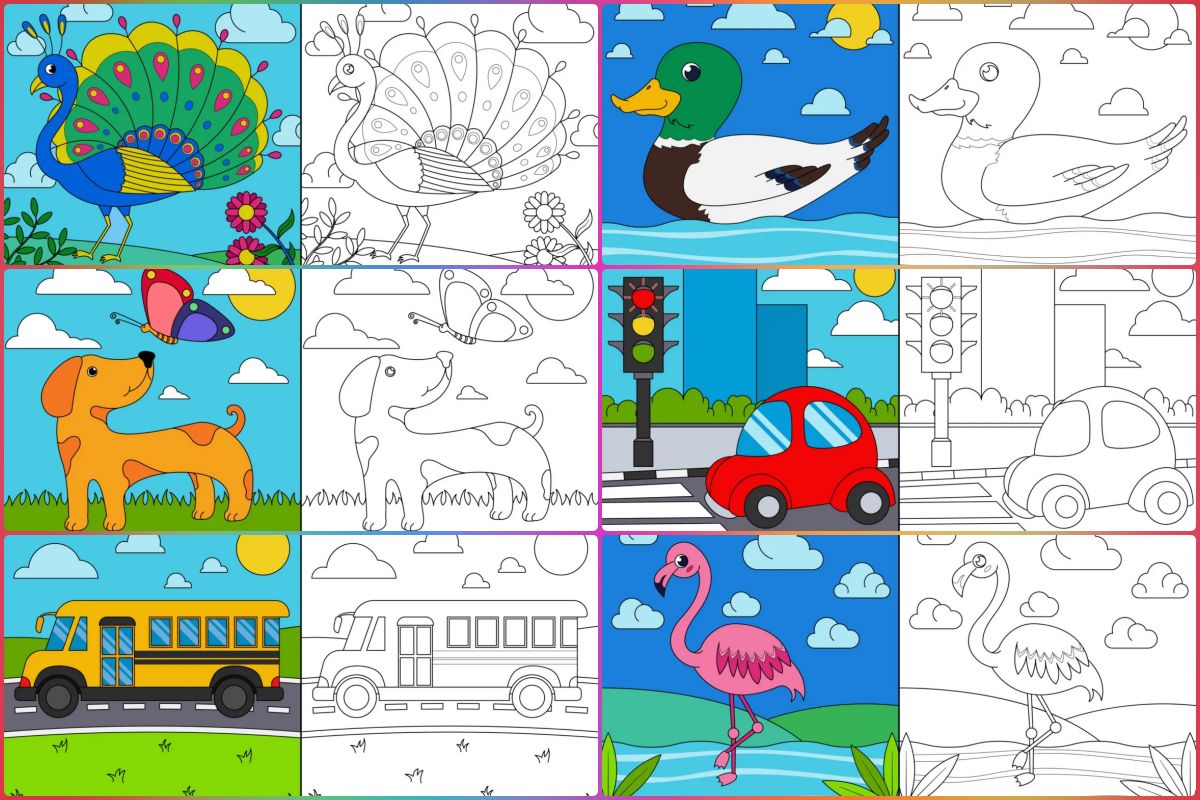 Drawing for kids to colorcoloring pages