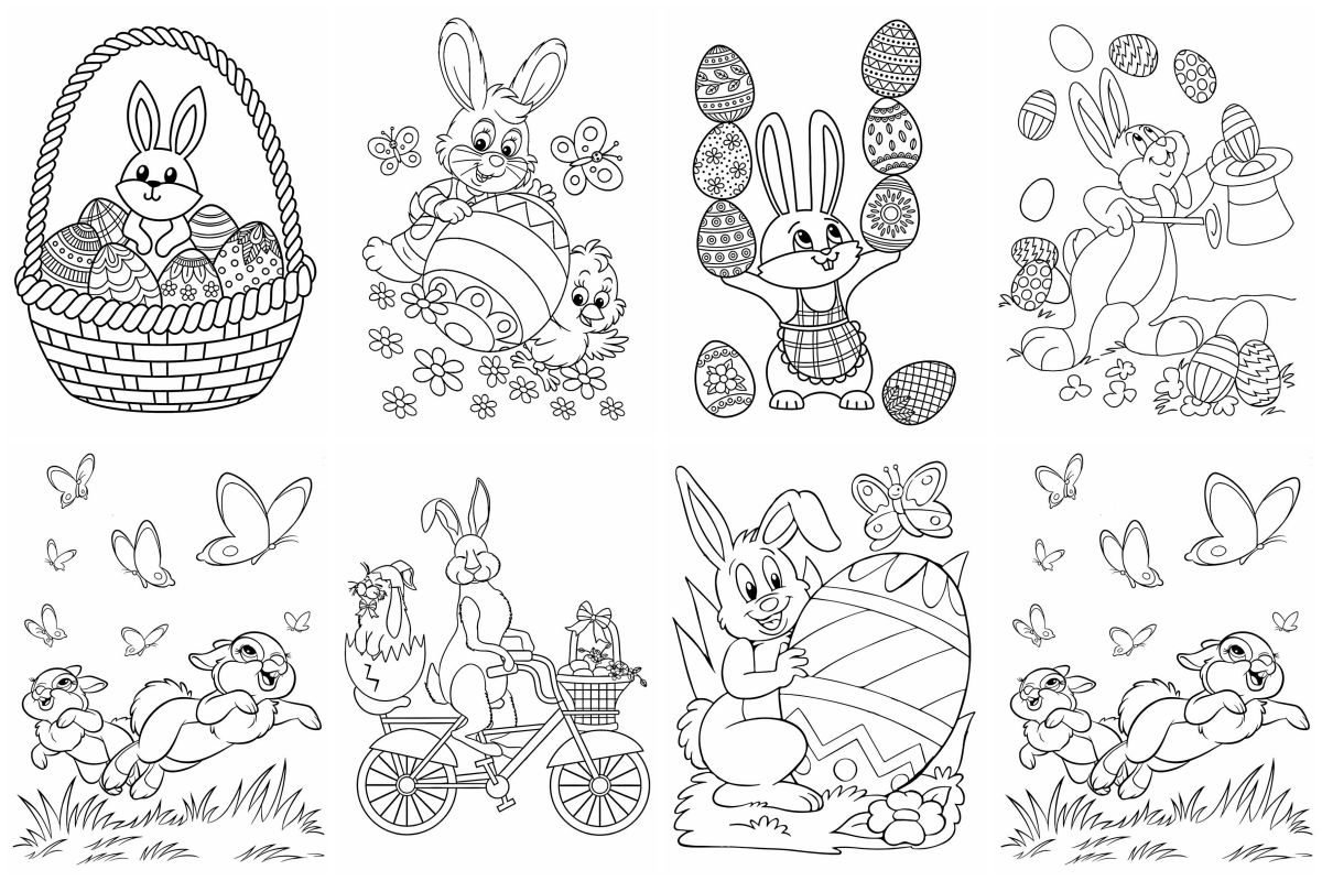 Easter bunny coloring pages