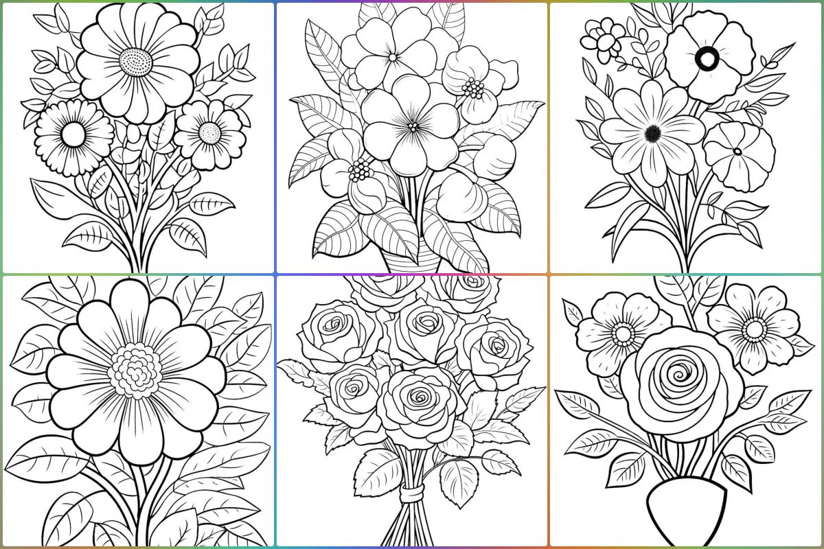 Flowers coloring pages