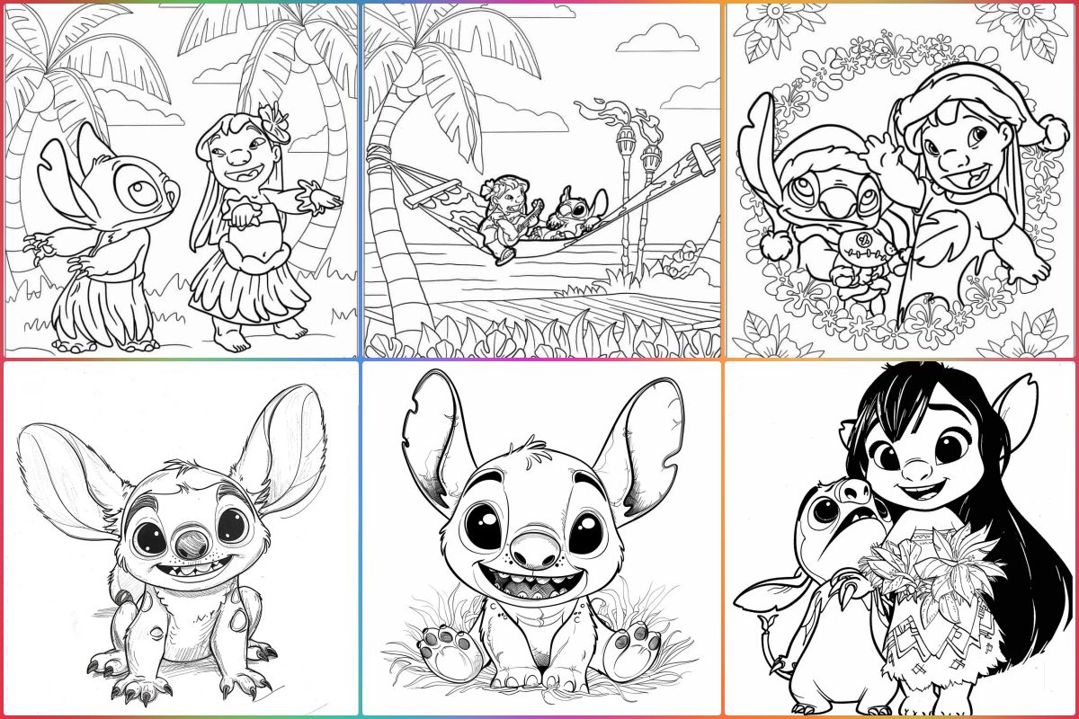 Lillo and Stich coloring pages