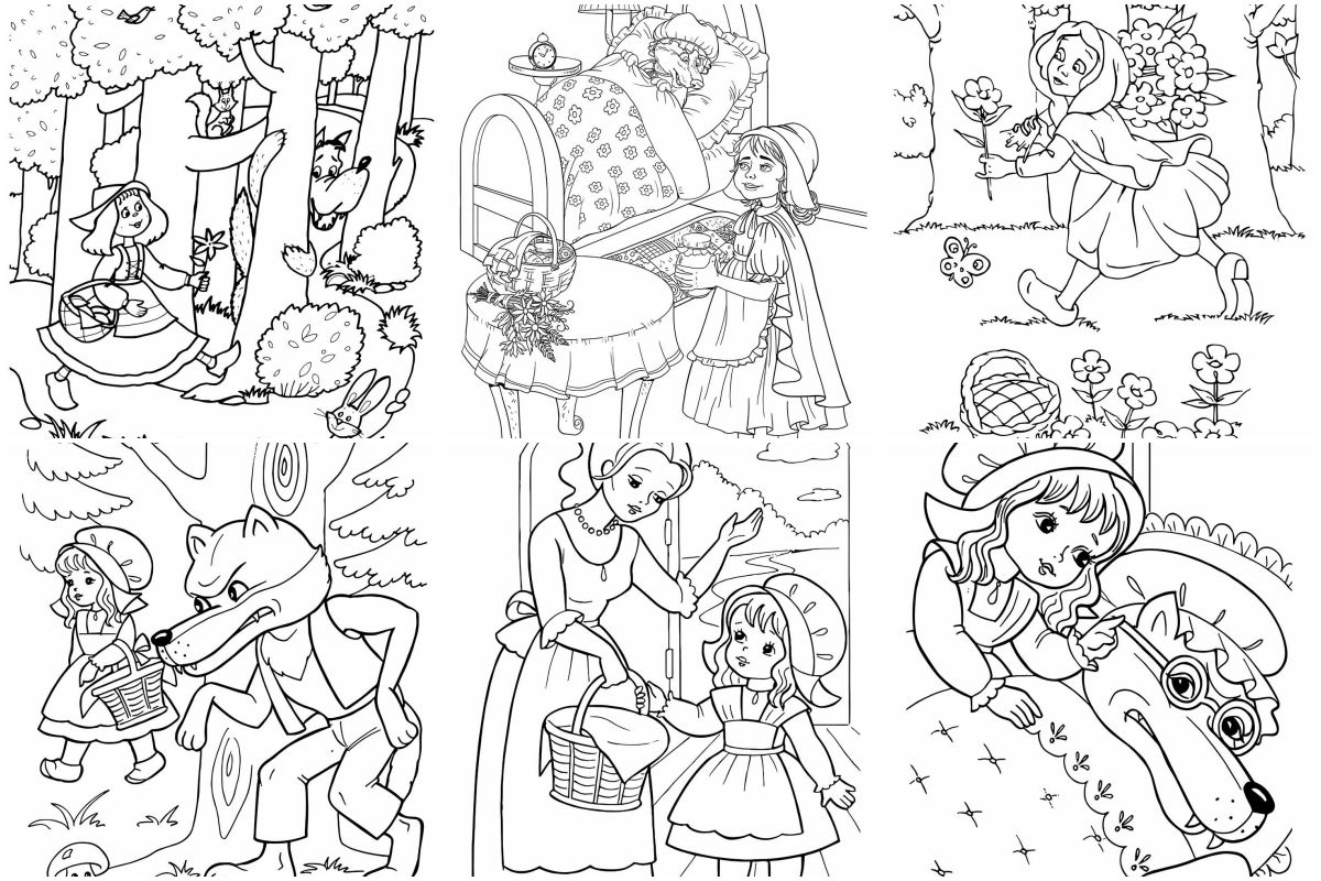 Little red hat coloring pages