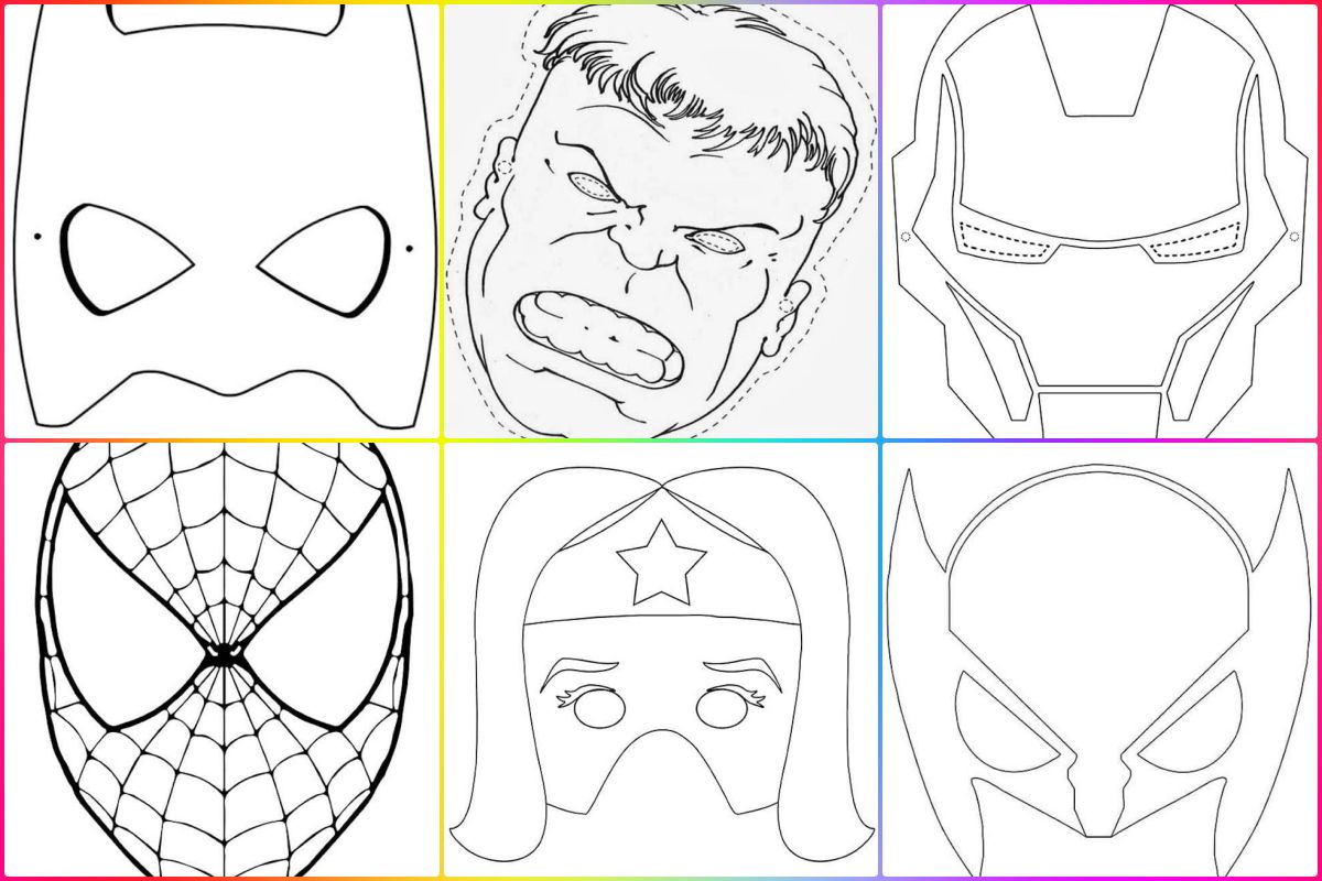 Super Heroes Mask coloring pages